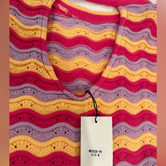 THML Sweater Pink | Purple NWT Sleeve Knit Top - Picture 4 of 7